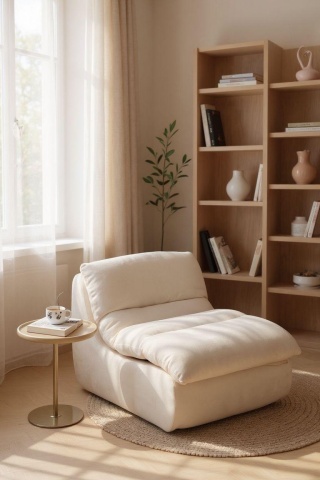 Fotoliu confortabil crem design minimalist