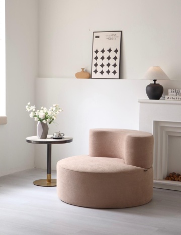 Fotoliu maro rotund premium pentru living