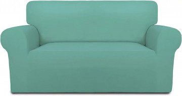 Husa elastica moderna + 1 fata de perna CADOU, cu brate, poliester / spandex, turquoise, HES2-22 - Img 1
