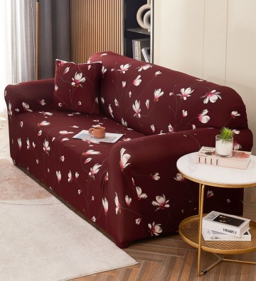 Husa Elastica pentru Canapea 2 Locuri, Floricele Albe, HEJ2-13 – fotografie de catalog din alt cadru