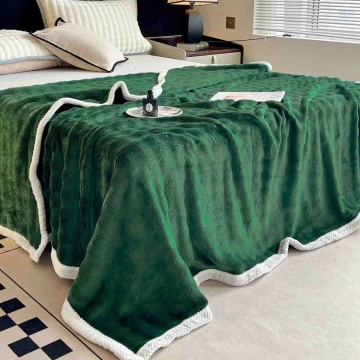 JoJo Home, Patura cocolino cu bordura, pat 2 persoane, 200x230 cm, verde, PJ-80 - Img 3