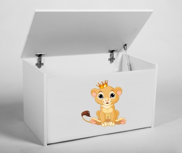 Ladă pentru jucării DARIA – 73x40x42 cm – Alb / LION - Img 3