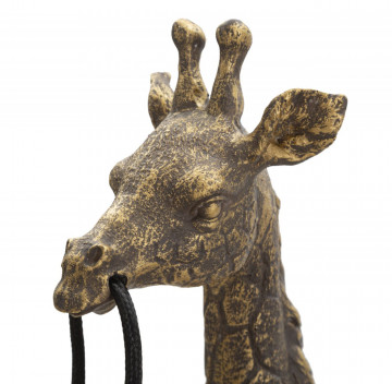 Lampa auriu antichizat din polirasina, Soclu E27 Max 40W, 28x16x60 cm, Giraffe Mauro Ferretti - Img 4