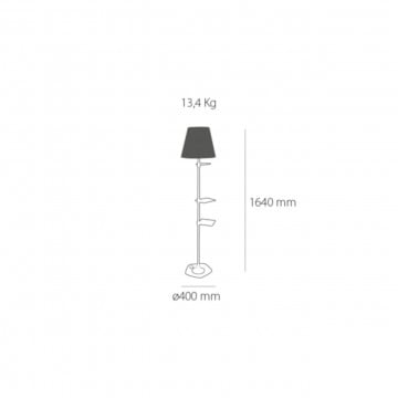 Lampa podea Shelf I, Soclu E27, Max 60W, negru / crom, Kelektron - Img 2