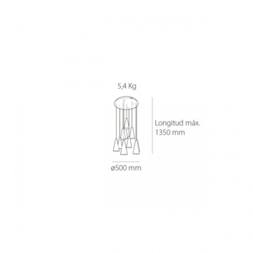 Lampa suspendata Cone 10, 10 x G9, Max 40W, crom, Kelektron – cadru de catalog cu produsul