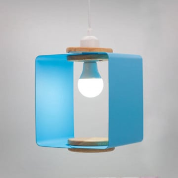 Lampa suspendata Cube Pop Blue, Soclu E27, Max 60W, albastru, Kelektron - Img 4