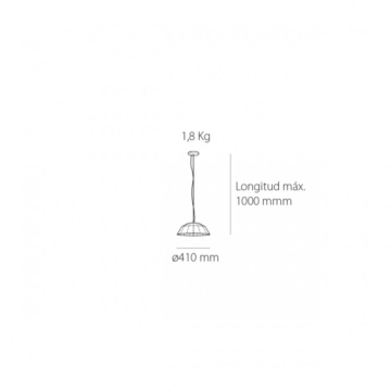 Lampa suspendata Umbrella 1, Soclu E27, auriu, Max 60W, Kelektron – fotografie de prezentare a produsului
