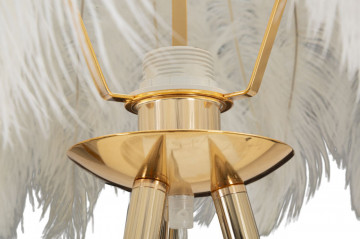 Lampadar alb / auriu din metal si plastic, Ø 46 cm, soclu E27, max 40W, Feather Mauro Ferreti - Img 3