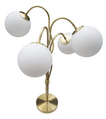 Lampadar auriu din metal, Soclu E14 Max 40W, ∅ 53 cm, Glamy Mauro Ferretti - Img 5