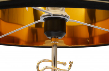 Lampadar auriu / negru din metal si textil, soclu E27, Max 40W, ø 40 cm, Twist Mauro Ferreti - Img 4