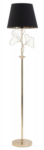 Lampadar auriu/negru din metal, Soclu E27 Max 40W, ∅ 38 cm, Leaves Mauro Ferretti - Img 1