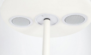 Lampadar LED, cu incarcare solara si boxa bluetooth, alba, inlatime 150 cm, PE, Bizzotto - Img 3