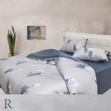 Lenjerie de pat, 100% tencel, albastru, Roxyma Dream Sion - Img 3