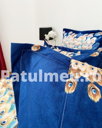 Lenjerie FNJD-10 multicolor pentru pat dublu, bumbac tip finet, fețe de pernă 70x70 cm