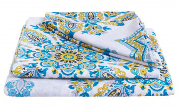 Lenjerie de pat bumbac polycotton, SomnART, pentru pat de 2 persoane (2 fete perne 50x70, cearceaf pat 240x240, cearceaf pilota 180x200), Armonia - Img 2