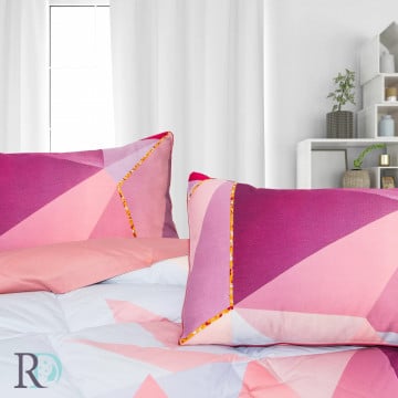 Lenjerie de pat cu pilota inclusa, 100% bumbac, tesatura satin, roz / fucsia, Roxyma Dream Sunset - Img 4