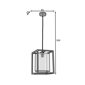 Lustre suspendate Quadratus – Negru – prezentare alternativă a produsului