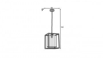 Lustre suspendate Quadratus – Negru – cadru suplimentar de prezentare