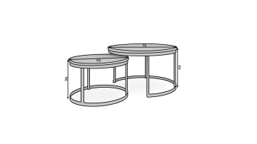 Măsuță de cafea 2in1 OKIN – 75x75x43 cm – Auriu / Alb – imagine de catalog suplimentară