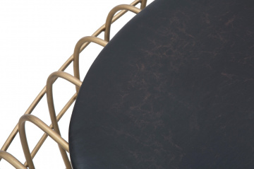 Masuta de cafea aurie / neagra din metal si piele ecologica, 119 x 75 x 55 cm, Spider Mauro Ferreti - Img 9
