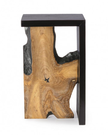 Masuta de cafea neagra din Lemn de Teak, 35x30x60 cm, Sherwood Bizzotto - Img 4