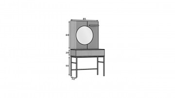 Mese de toaletă Meorati 85 Vanity table negru – Negru – prezentare secundară de catalog