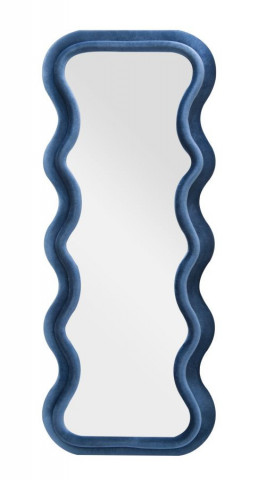 Oglinda decorativa albastra din MDF si textil, 160 x 60 x 6 cm, Emily Mauro Ferreti