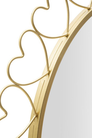 Oglinda decorativa aurie cu rama din metal, ∅ 80 cm, Hearts Mauro Ferretti - Img 4