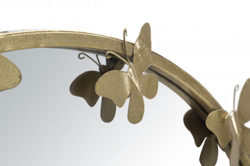 Oglinda decorativa aurie cu rama din metal, ∅ 91 cm, Glam Butterflies Mauro Ferretti - Img 4