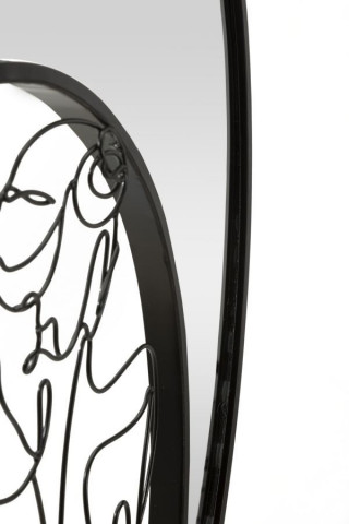 Oglindă decorativa neagra din metal, 40,6 x 70,5 x 3,2 cm, Nudity Mauro Ferreti - Img 3