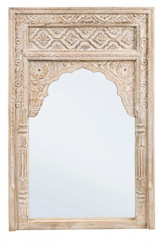 Oglinda dreptunghiulara finisaj natural din lemn de Mango, 120x80 cm, Nawal Bizzotto - Img 1