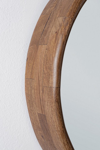 Oglinda rotunda maro din lemn de Mango, ∅ 55 cm, Sherman Bizzotto - Img 3
