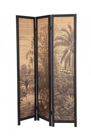 Paravan despartitor cu 3 segmente maro din Bambus, 120x2x180 cm, Fujiko Bizzotto - Img 1