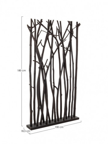 Paravan despartitor negru din lemn de Mungur, 100x18,5x180 cm, Ali Bizzotto - Img 2