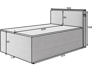 Pat boxspring Alamito, 120x200 cm – Modullo 35 - Img 12