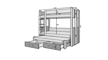 Pat copii, triplu, cu sertare, Artema, ADRK Furniture - Img 13