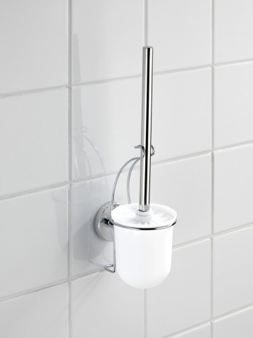 Perie de toaleta cu suport autoadeziv, Wenko, Milazzo Vacuum-Loc®, 10 x 36.5 x 12 cm, inox - Img 11