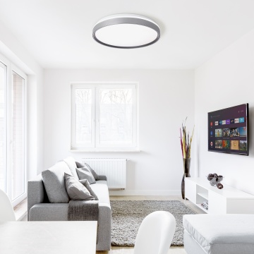Plafoniera LED 64W, Ø50 cm, Argintiu + Negru, Juliet II, Kelektron - Img 2
