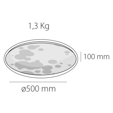 Plafoniera LED 64W, Ø50 cm, Gri/Alb, Atmos Moon, Kelektron - Img 3