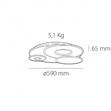 Plafoniera LED 80W, Ø59 cm, Alb, Belinus, Kelektron - Img 4