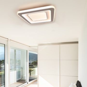 Plafoniera LED Cervás SQ, 100W, 6000 lm, Alb + Greige, Kelektron – prezentare comercială suplimentară