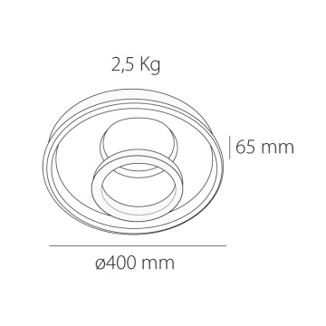 Plafoniera LED Lara, ø400 mm, 60W, 2700 lm, Alb, Kelektron - Img 3