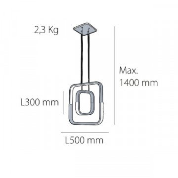 Plafoniera tip pendul LED Skadi v1, alb / gri, dimabil, cu telecomanda, lumina calda / rece / neutra, Kelektron - Img 2