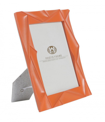 Rama foto portocalie din sticla si rasina, 20,8 x 2 x 26 cm, Orangy Mauro Ferreti