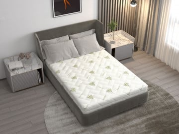 Saltea cu spumă poliuretanică Confort 4Family Aloe Vera 180x200 Somnart, înălțime 14 cm, husă lavabilă și detașabilă cu fermoar, fermitate medie - Img 3