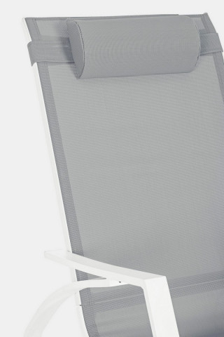 Scaun balansoar pentru gradina gri/alb din metal si textilena, 60,5 cm, Demid Bizzotto - Img 6