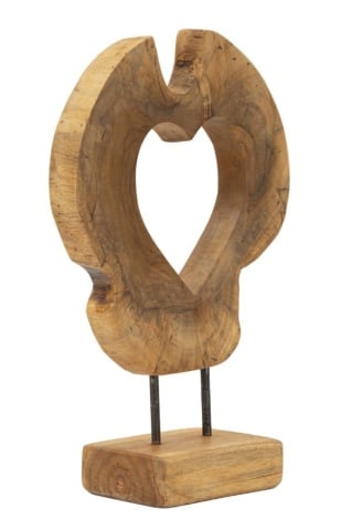 Sculptură Hasi din Teak Reciclat, 28x10x38, Mauro Ferretti - Img 2