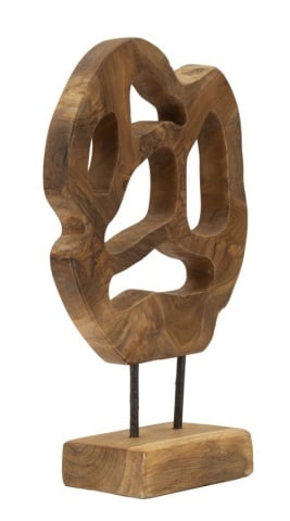 Sculptură Lubang din Teak Reciclat, 25x10x38 cm, Mauro Ferretti - Img 2