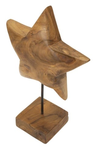 Sculptură Stea din Teak Reciclat, 28x12x42 cm, Mauro Ferretti - Img 3