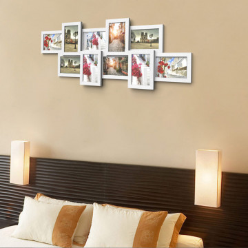 Set 10 rame foto tip colaj, 87 x 34 cm, MDF / polistiren, alb, Songmics - Img 5